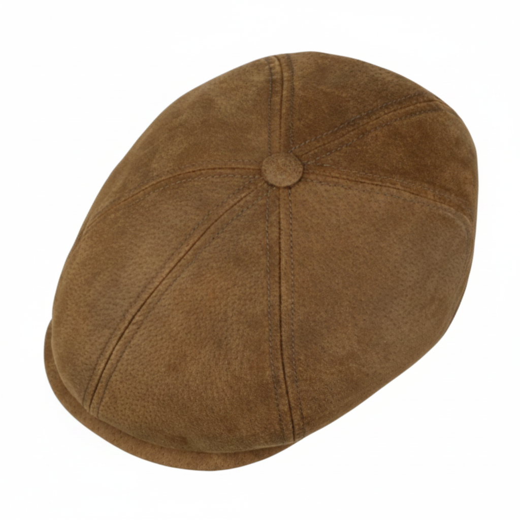 6 panel pigskin leather cap by Stetson