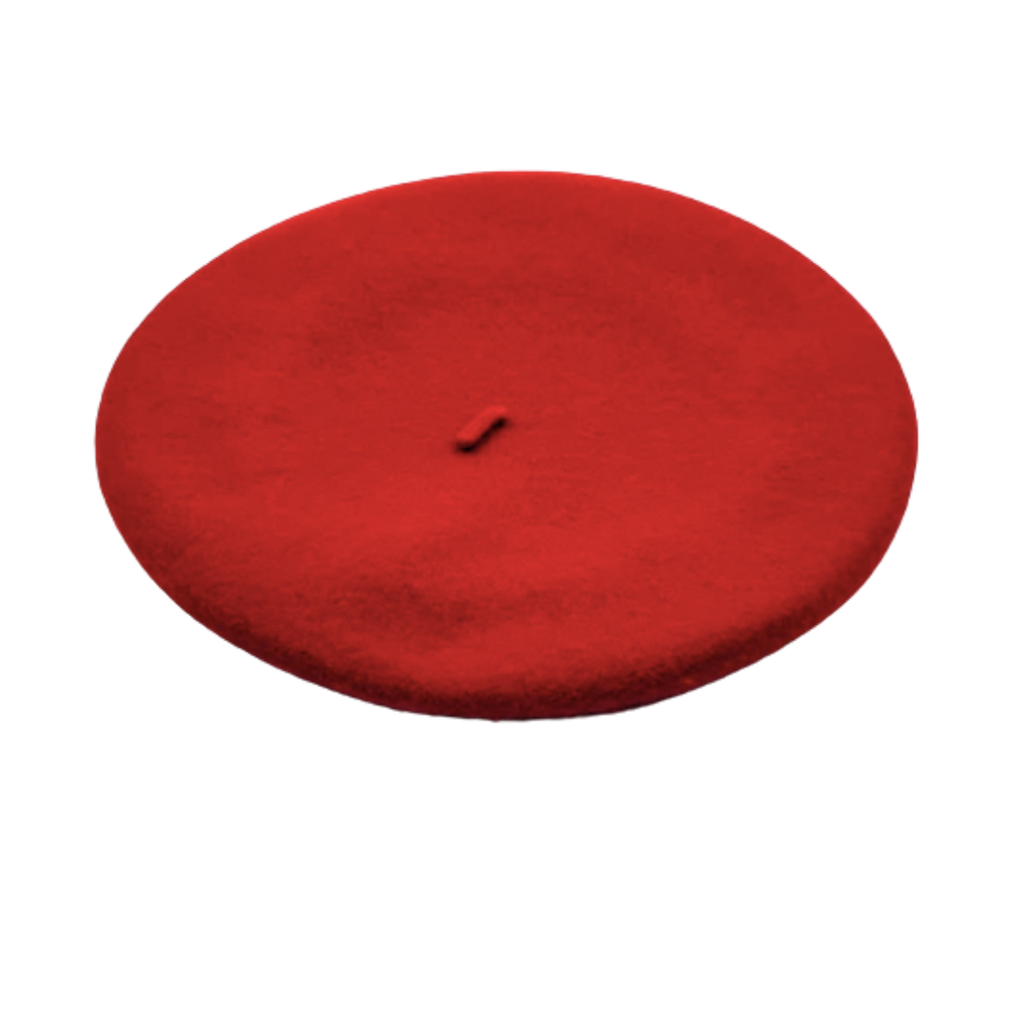 Scarlet Red Wool Felt Beret