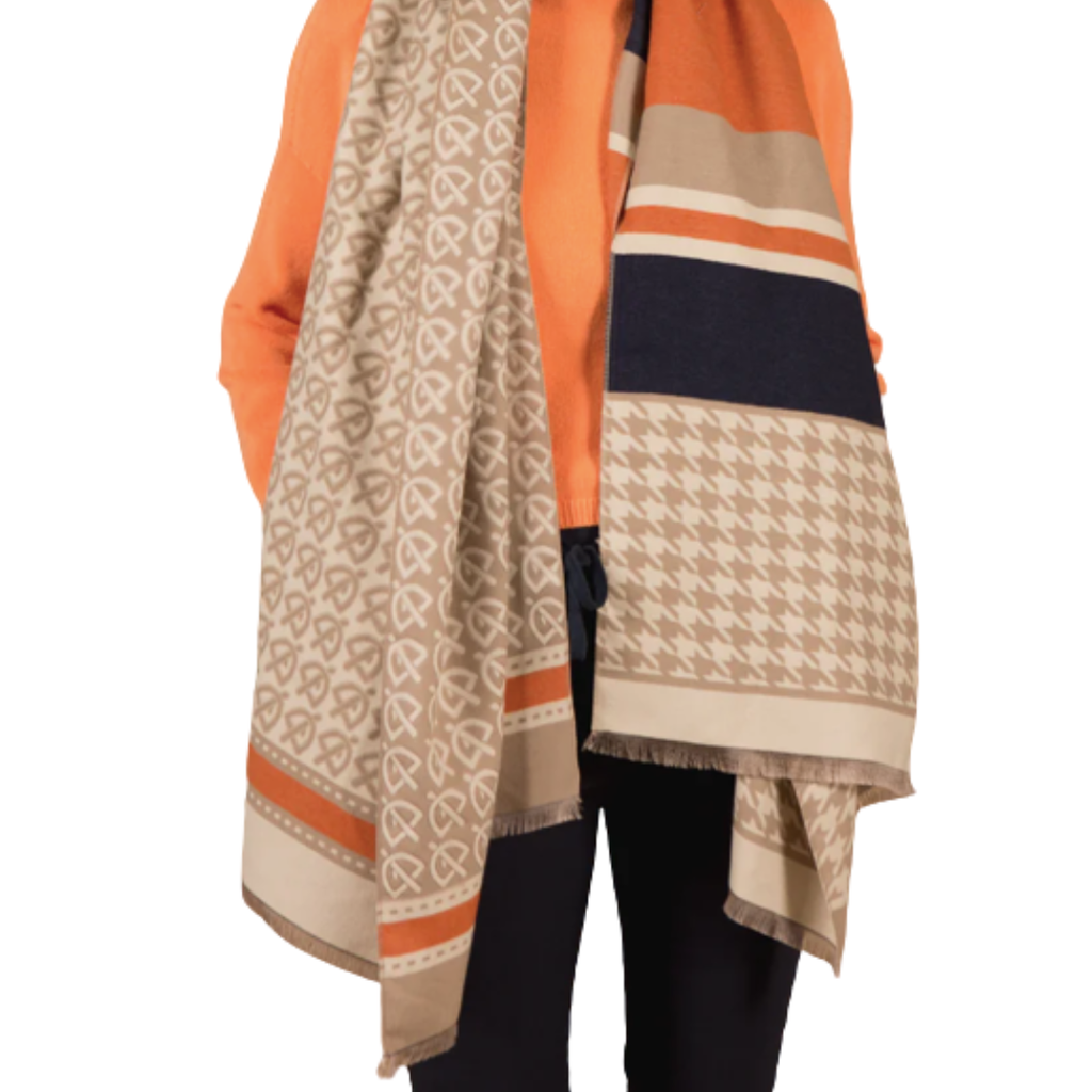 Sigil Luxe Scarf Orange Navy