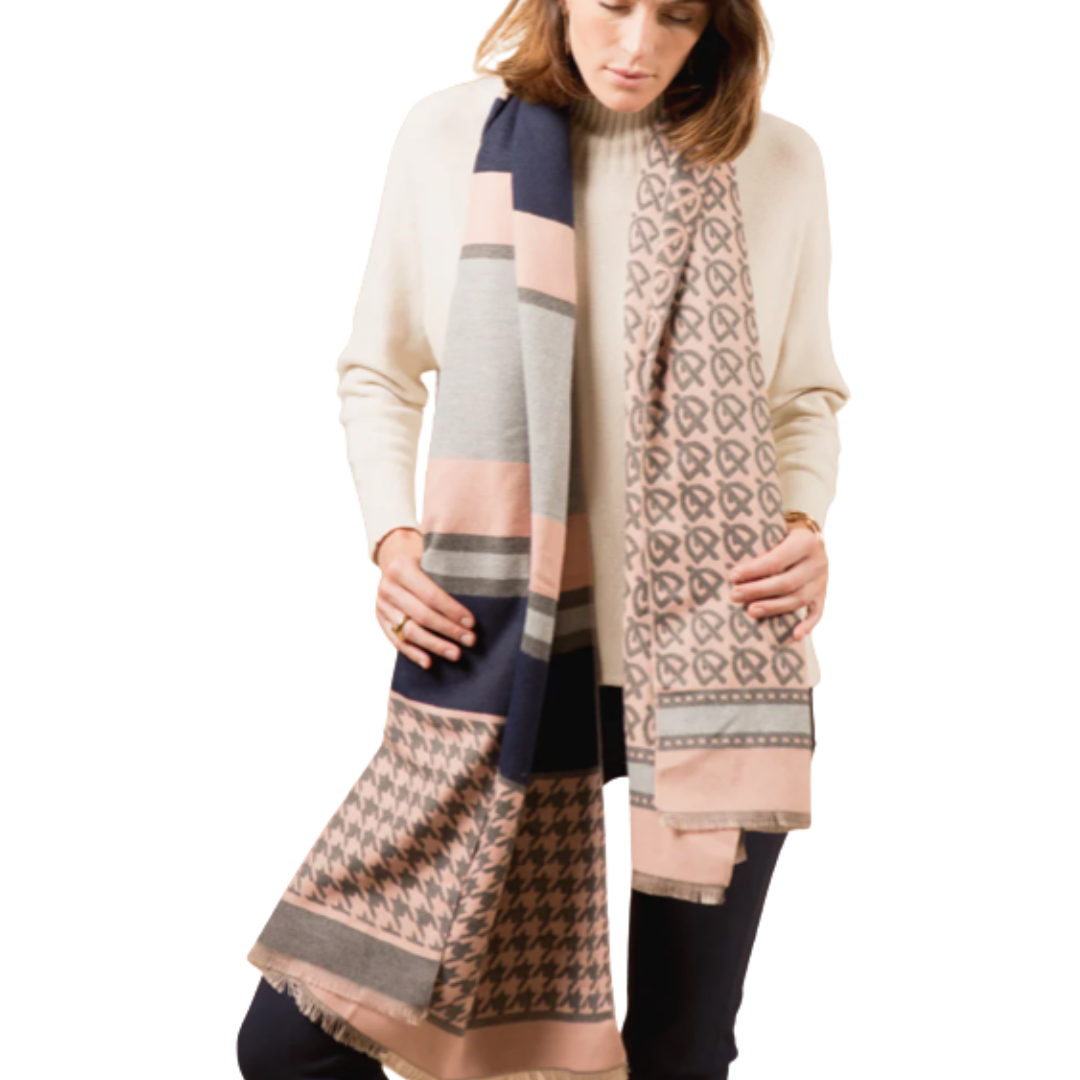 Sigil Luxe Scarf Pink Navy