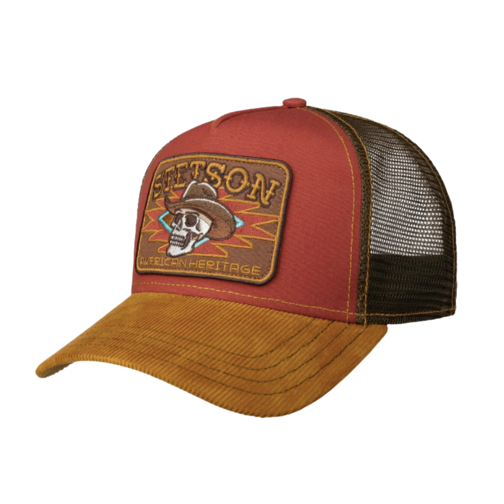 Skull Stetson American Baseball Trucker Cap Adjustable Snapback 7741106