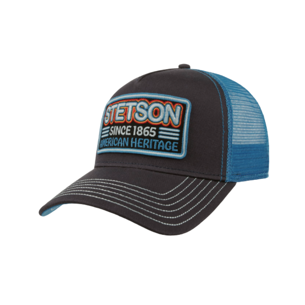 Steston Baseball Cap with Glow in The Dark Logo Blue from Sussex Hats