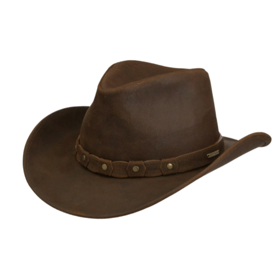 Premium leather Stetson Western hat vintage finish available at Sussex Hats by Isabella Josie