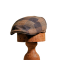 Traditional Check Wool Flat Cap in Blue and Beige by Steston
