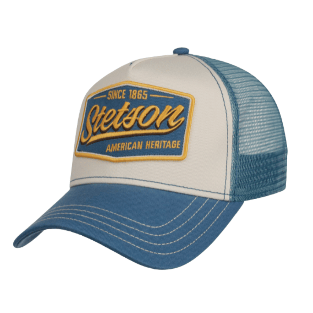 Stetson ‘Since 1865’ Vintage Style Trucker Cap Blue and White