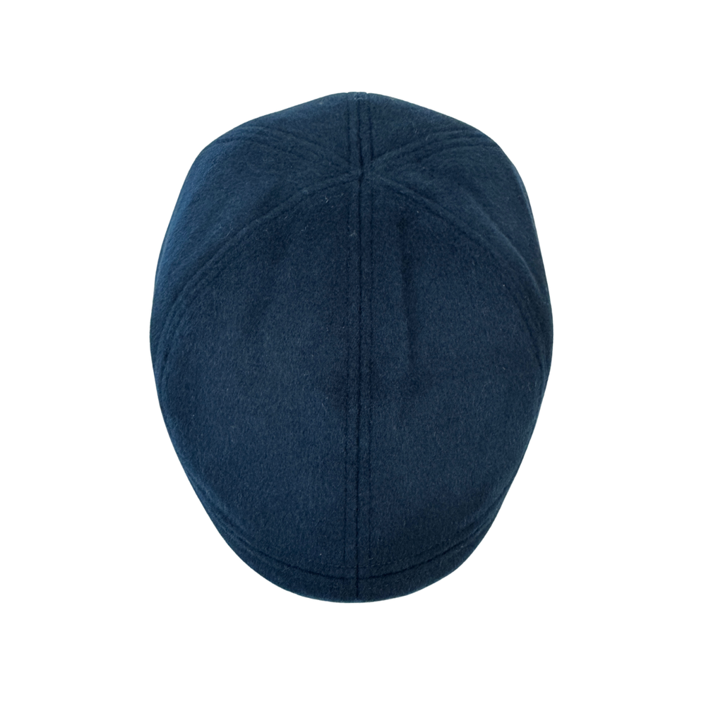Teal Porto Felt Flat Cap Showing Section Detail