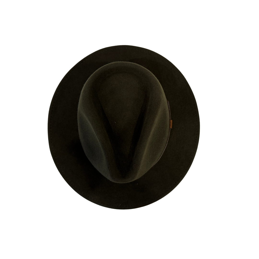 Teardrop Felt Fedora in Green