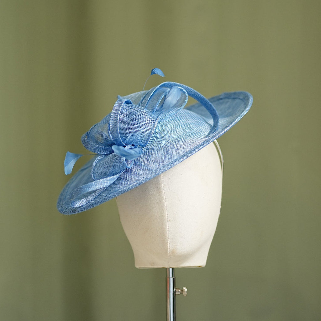 Bluebell Travel Disc Hatinator Wedding Guess Hat from Sussex Hats by Isabella Josie