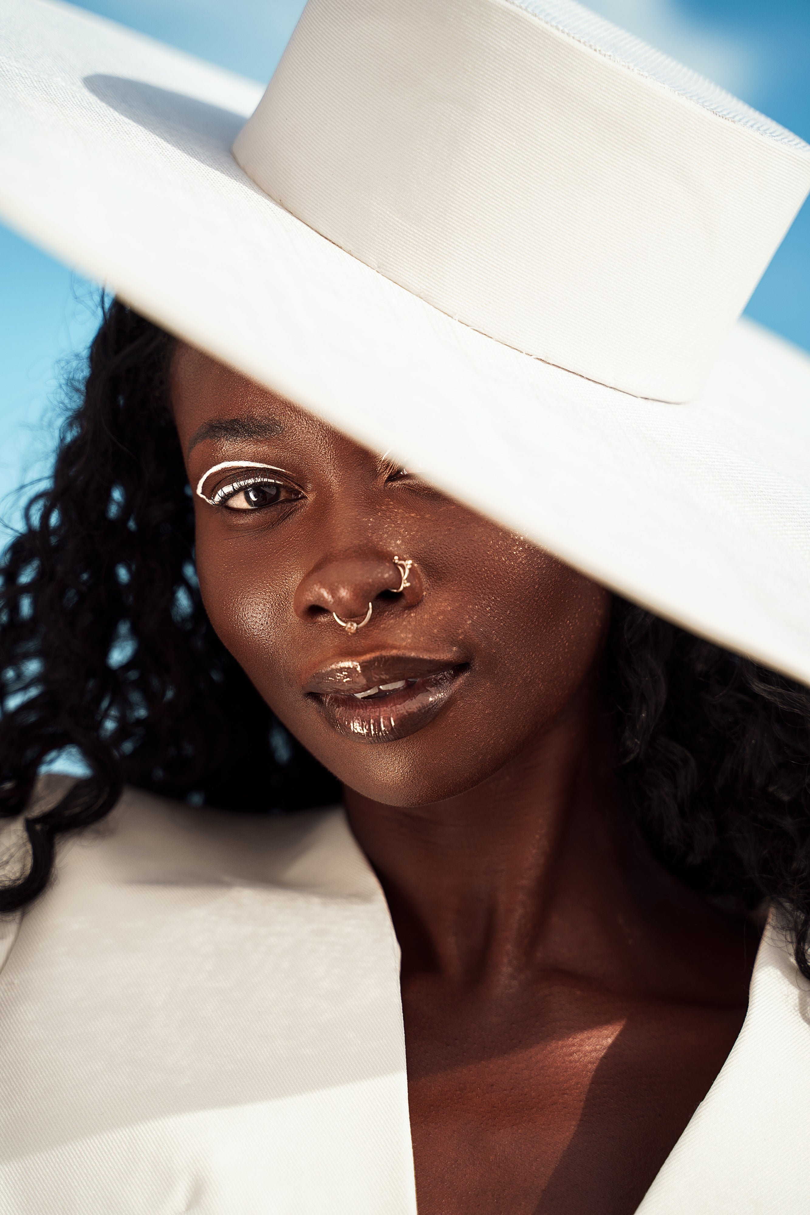 White Boater Hat as seen in Sam Smith Video. Hat by Isabella Josie