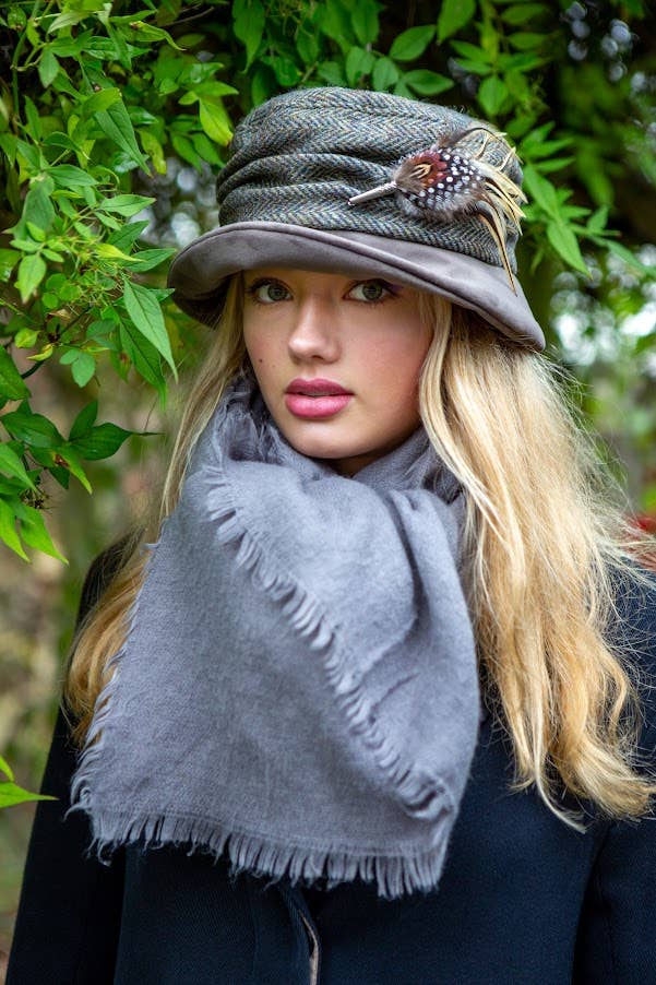 Yorkshire Tweed and Velvet Cloche Style Hat